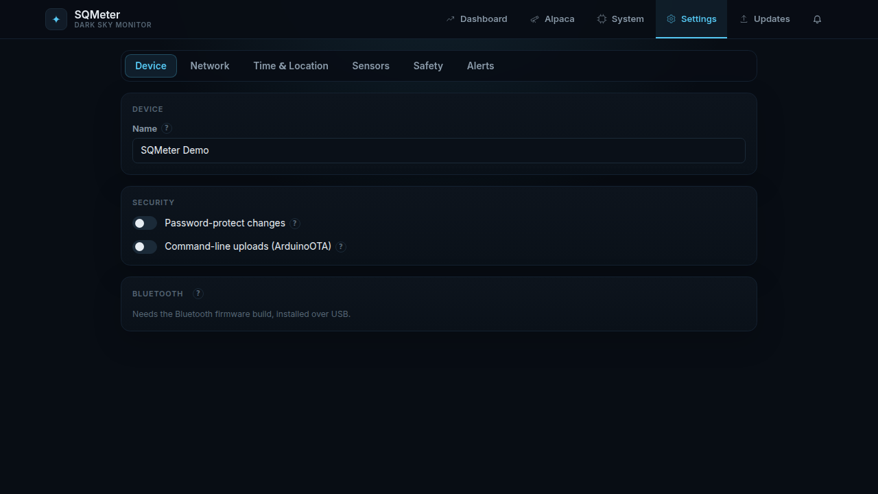 Device settings