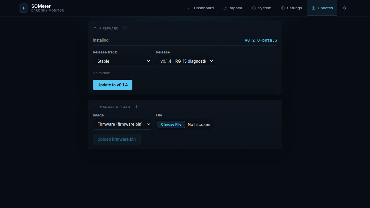 Updates page